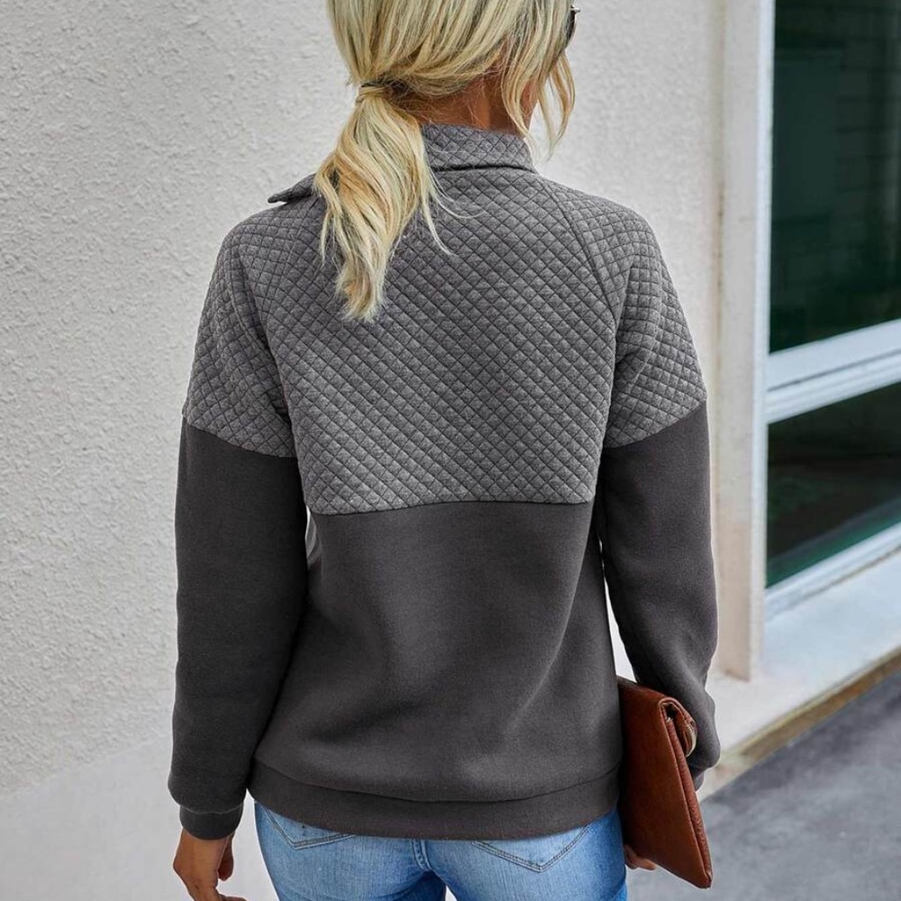 fall burgundy button neck detail pullover sweater - Picture 10 of 12